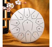 LVYUDS Multi-timbral Tongue Drum Set, 10 Inch Cute Ice Cream Pattern Handpan Drum Set, Small/medium/large Steel Tongue Drum(White)