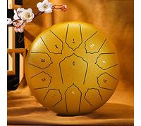 LVYUDS Multi-timbral Tongue Drum Set, 10 Inch Cute Ice Cream Pattern Handpan Drum Set, Small/medium/large Steel Tongue Drum(Gold)