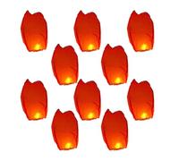 LVYUDS Party Chinese Lanterns Safe Paper Lanterns to Release in Sky with Pen Mark Your Wish Entrust Your Hopes for Festive Occasions(Red,10pcs,80cm)