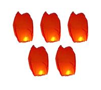 LVYUDS Party Chinese Lanterns Safe Paper Lanterns to Release in Sky with Pen Mark Your Wish Entrust Your Hopes for Festive Occasions(Red,5pcs,80cm)