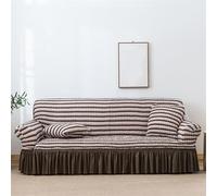 LVYUDS Polyester Sofa Cover Rest Area Decoration Pet Couch Cover Elasticity All Inclusive Sofa Slipcovers Dustproof Anti-Slip for Girls' Room(3 seat,Coffee+white)