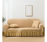 LVYUDS Polyester Sofa Cover Rest Area Decoration Pet Couch Cover Elasticity All Inclusive Sofa Slipcovers Dustproof Anti-Slip for Girls' Room(2 seat,Yellow)