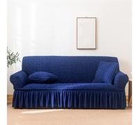 LVYUDS Polyester Sofa Cover Rest Area Decoration Pet Couch Cover Elasticity All Inclusive Sofa Slipcovers Dustproof Anti-Slip for Girls' Room(2 seat,Blue)