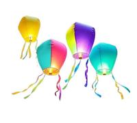 LVYUDS Streamers Floating Lanterns to Release in Sky Write Your Wish, Chinese Paper Lanterns for Festive Celebrations Simple to Use(10pcs)