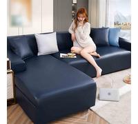 LVYUDS Technology Cloth Waterproof Couch Cover All Seasons Sectional Sofa Slipcovers All Inclusive Dustproof Sofa Cover Anti-Slip Anti-Cat Scratch(Set (4+4 seat),Dark Grey)