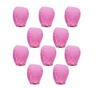 LVYUDS Thickened Paper Lanterns to Release in Sky for Festive Entertainment 10pcs Chinese Lanterns Portable Convey Your Thoughts(Pink)