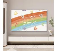 LVYUDS Tv Display Protectors Dust-Proof French Decorative Tv Cover Sun Protection 360° Full-Coverage Tv Protector Stretch for Flat Curved(69-75 inch,Rainbow)