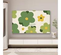 LVYUDS Tv Display Protectors Dust-Proof French Decorative Tv Cover Sun Protection 360° Full-Coverage Tv Protector Stretch for Flat Curved(69-75 inch,Flower M)