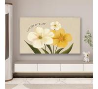 LVYUDS Tv Display Protectors Dust-Proof French Decorative Tv Cover Sun Protection 360° Full-Coverage Tv Protector Stretch for Flat Curved(46-50 inch,Flower I)
