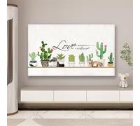 LVYUDS Tv Display Protectors Dust-Proof French Decorative Tv Cover Sun Protection 360° Full-Coverage Tv Protector Stretch for Flat Curved(40-45 inch,Cactus)