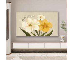 LVYUDS Tv Display Protectors Dust-Proof French Decorative Tv Cover Sun Protection 360° Full-Coverage Tv Protector Stretch for Flat Curved(46-50 inch,Flower I)