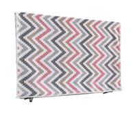 LVYUDS Versatile Tv Display Protectors Half-Coverage Tv Cover Dust-Proof Heat Dissipation Tv Enclosure No Need to Remove for Elderly(55 inch,Red ripple)