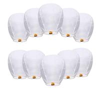 LVYUDS White Chinese Paper Lanterns Eco-Friendly 10pcs Lanterns to Release in Sky Romantic for Valentine's Day Photography Backdrop