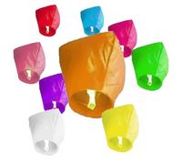 LVYUDS Wishes Paper Lanterns to Release in Sky Safe Atmosphere Props 10pcs Chinese Lanterns Colour Random for Beach Parties(Assorted Colours - 10pcs)