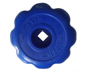 LVYXON 1 X Cylinder Handwheel Handle Black Set with Lock Nut Gas Cylinder Handle PVC Handwheel Switch 8x8mm Square Aperture for Critical Situations (Blue)