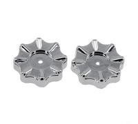 LVYXON 2pcs Round Wheel Faucet Handle Replacement Plastic Tap Knob for Outdoor Spigot Gate Valve - Silver 50mm Diameter 6.6mm Square Fit