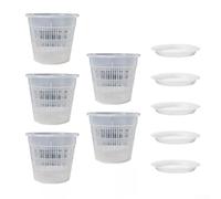 LVYXON 5Pcs Clear Orchid Pot, Plastic Flower Plant With Holes, 12x14cm Pots for Repotting, Nursery Pots for Orchid Repotting Kit