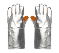 LVYXON Aluminium Foil Welding Gloves with Cowhide Leather - Extreme Heat Resistant Fireproof Gauntlets for BBQ Grill Fireplace for blacksmith forge High Temperature Safety Work Gear