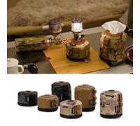 LVYXON Camping Accessories Protective Cover for Outdoor Gas Canisters Safeguard Your Tanks from Dust and Damage (Khaki (MC Camouflage (L))