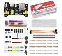 LVYXON Complete For Starter Kit Breadboard With 830 Connection Points, Power Module Electronic Components Kit Pack Starter DIY Project