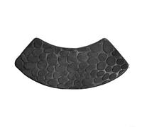 LVYXON Corner Shower Mat, 30x60x100cm Soft and Absorbent Curved Shower Mat, Washable Sector Bath Mat for Bathroom Floor, Non Slip Bottom(black)