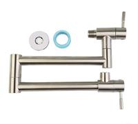 LVYXON Foldable Wall Mounted Kitchen Pot Filler Faucet Brass Construction Swivel Folding Design Single Handle Ceramic Valve Core Polished Finish High Water Pressure