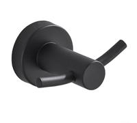 LVYXON Heavy Duty Wall Hook with Double Stainless Steel Hooks for, Keys, and Towels, Designed for Lasting use (Black)