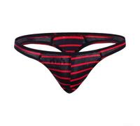 LVYXON Men's Striped Jockstrap U-Pouch Cotton Breathable Thong | Soft cotton blend fabric, breathable mesh panel, striped pattern, u-convex pouch, daily comfort
