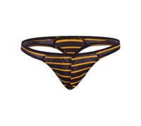 LVYXON Men's Striped Jockstrap U-Pouch Cotton Breathable Thong | Soft cotton blend fabric, breathable mesh panel, striped pattern, u-convex pouch, daily comfort