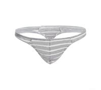 LVYXON Men's Striped Jockstrap U-Pouch Cotton Breathable Thong | Soft cotton blend fabric, breathable mesh panel, striped pattern, u-convex pouch, daily comfort