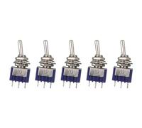 LVYXON Momentary Toggle Switch SPDT Switch Momentary 3 Way 5pcs AC125V 6A Double Pole MST-103 ON OFF ON Toggle Switch