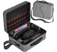 LVYXON Multifunctional Gaming Storage Bag for Nintendo Switch 2 Console Accessories with Shoulder Strap Cross Body Carrying Case Black Gray Nylon 30x20x10 CM(Gray)