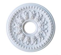 LVYXON Round PU Ceiling Medallion Light Cover, Decorative Fan Lamp Base White Ceiling Rose 26cm/35cm Diameter No Drilling Required Elegant Home Decor(35cm)