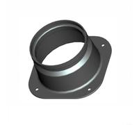 LVYXON Square To Round Flange Interface Ventilation Duct Connector PP Plastic Air Resistance Reducing Wall-Mounted Pipe Accessory For Indoor Equipment 75/100/125/150/200/250/300mm Black(125mm)