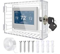 LVYXON Thermostat Lock Box With Key, 7.2 x 4.6 In Clear Guard for Wall-Mounted Thermostats, Lockable Cover, AC Lock Box Fits Thermostats