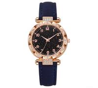 LVYXON Women's Watch Digital Analog for Hybrid Quartz Luminous Display PU Leather Strap Casual Everyday Wristwatch(Blue)