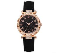 LVYXON Women's Watch Digital Analog for Hybrid Quartz Luminous Display PU Leather Strap Casual Everyday Wristwatch(Black)
