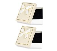 lvzhen 2Pcs Small Gift Boxes, 9x7x3cm Gold Edge Jewellery Gift Box with Lid Ring Earrings Bracelet Necklace Gift Boxes Small Paper Boxes for Present (Khaki)