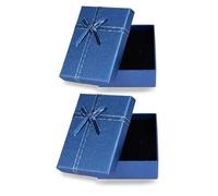 lvzhen 2Pcs Small Gift Boxes, 9x7x3cm Jewellery Gift Box with Lid Ring Earrings Necklace Bracelet Gift Boxes Small Paper Boxes for Gift Present (Dark Blue)