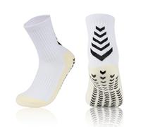 Lvzhen Kids Grip Socks | White Anti-Slip Football Socks | Breathable Sports Athletic Training Rugby Hockey Socks for Girls Boys Teenagers Age 5-13