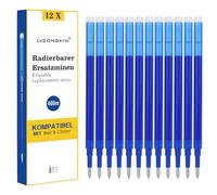 LVZONGXIN Pack of 12 Rollerball Pen Refills, Compatible with Pilot Frixion, Blue, 0.7 mm, 400 m Writing Length