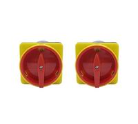 LW26-125A 160A Cam Rotary Switch Two/Three Positions 1-4 Poles Silver Power Control YMW26GS Main Selector IDGTTLDF(Red Yellow Plate,2 POLES_01 POSITIONS_125A)