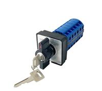 LW26-20YS2/6 Three Position With Key Lock Dual Power Control 20A Silver Contact Six Poles Changeover Rotary Cam Switch 1Pcs