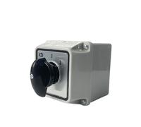 LW26-25/2M Changeover Cam 3 Position Rotary Switch 25A 2 Poles with Waterproof Enclosure Box electronic starter Reversing(Switch Box Off-ON)