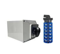LW26-63/6M 63A 6 Poles Changeover Cam Switch Electrical Multi Position Rotary Selector With Protective Cover Box Enclosure IP65 IDGTTLDF(On-off 3pin)