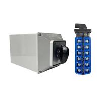 LW26-63/6M 63A 6 Poles Changeover Cam Switch Electrical Multi Position Rotary Selector With Protective Cover Box Enclosure IP65 1Pcs(102)