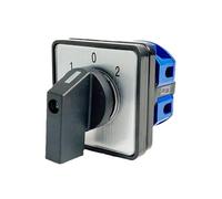 LW26 YMW26-25/1 Rotary Cam Switch 3 Position Knob Changeover Selector 25A 1 Pole 4 Terminals(1-0-2 Position)