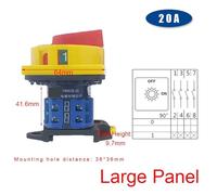 LW26GS-20A 25A DIN Rail Mounted OFF-ON Two Levels CA10 48x48mm 64x64mm Disconnect Isolator Padlock Rotary Cam Switch 1Pcs(20A 64x64mm OFF-ON,OFF-ON)
