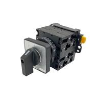 LW42-32A DIN Rail Three Positions Cam Rotary Switch Manual Industrial Use Black 1/2/3/4 Poles YMW42 IDGTTLDF(2 Poles 8 Terminals)