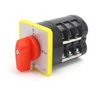 LW5D-16/YH3.3 16A Yellow Panel 4 Position Pole 12 Screw Three-Phase Rotary Changeover Cam Switch 1Pcs